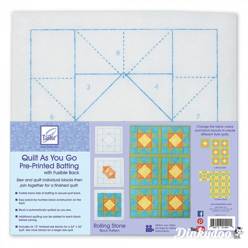 June Taylor Quilt As You Go Quilt Block 6 blocks/pkg - Rolling Stone