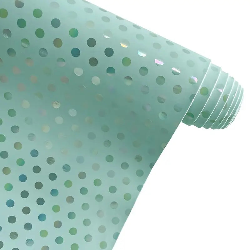 Faux Leather - Polka Dot Holographic (11 Colours) (12" x 54")