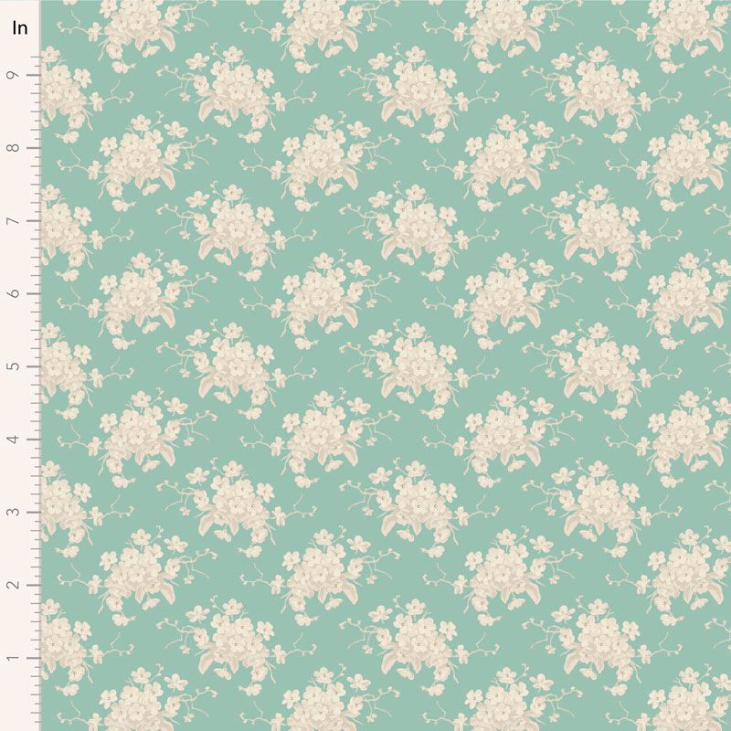 Sunday Brunch - White Flower in Teal - Tilda (Pre-order: Apr 2025)