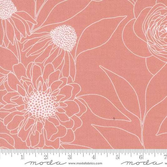 Botany 108" Wideback - Etched Floral in Camellia - Alli K Designs - Moda (Pre-order: Apr 2025