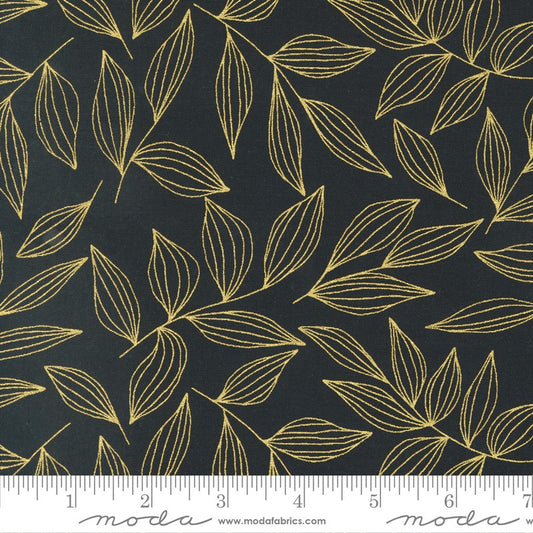 Gilded - Leaves in Ink/Gold - Alli K Designs - Moda