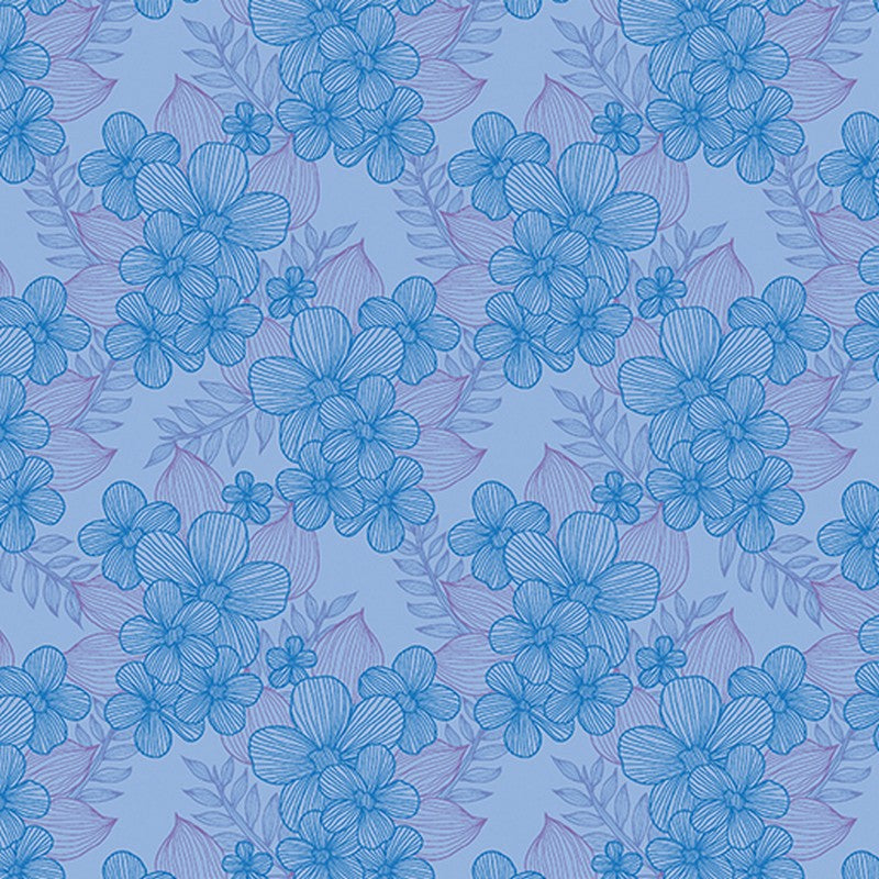 Judy's Bloom - 13555-50 in Blue - Benartex – Dinkydoo Fabrics