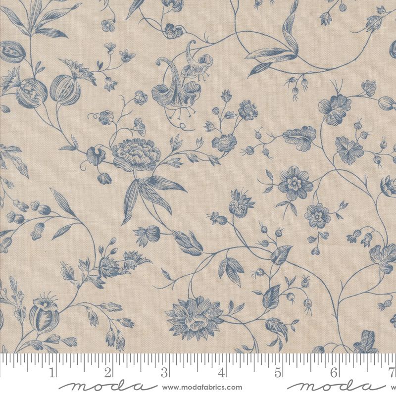 Sacre Bleu - Pivoine in Smoke/French Blue - French General - Moda (Pre-order Mar 2025)