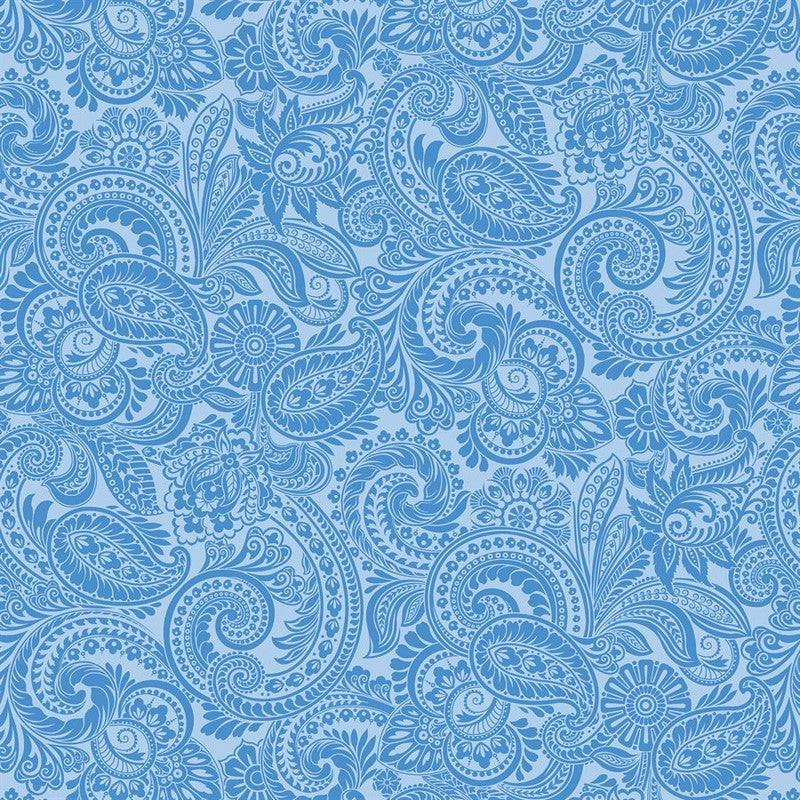 Flower Festival 2 - 4256-55 in Blue - Benartex – Dinkydoo Fabrics