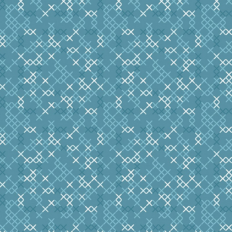 Stitch Garden - 16193-84 in Medium Turquoise - Benartex