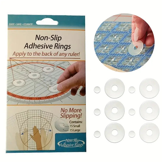 Non-Slip Adhesive Rings for Rulers