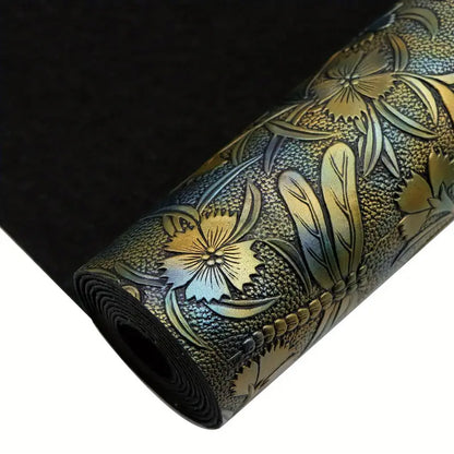 Faux Leather (Textured) Roll - Dragonfly & Butterfly Metallic (12" x 55") - Essential Notions