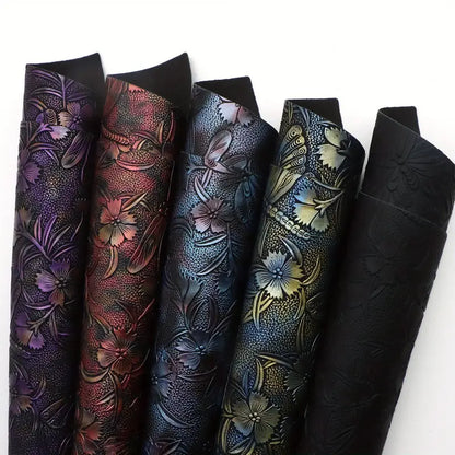 Faux Leather (Textured) Roll - Dragonfly & Butterfly Metallic (12" x 55") - Essential Notions