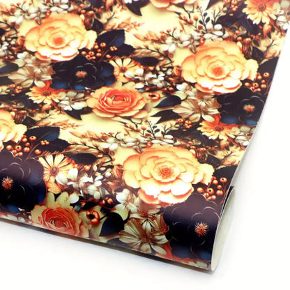 Faux Leather - Flowers of Paradise (12" x 55")