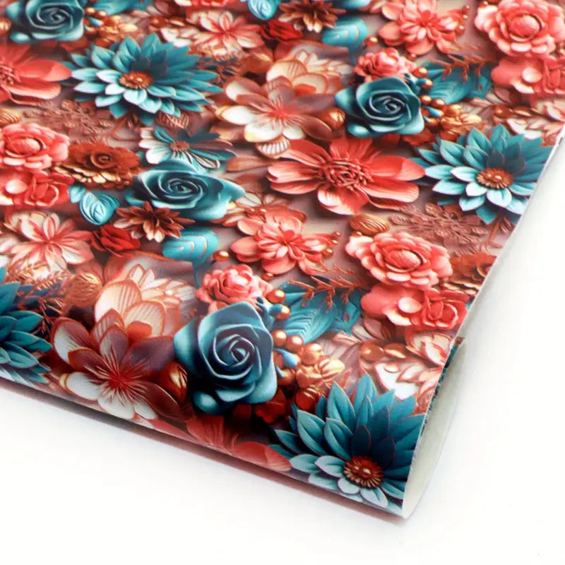 Faux Leather - Flowers of Paradise (12" x 55")