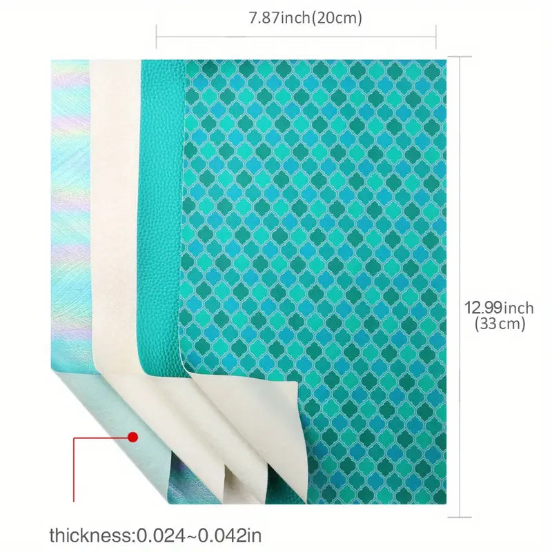 Faux Leather - Teal Delight (6pc) (7.9" x 12.9") (Pre-order: Apr 2025)