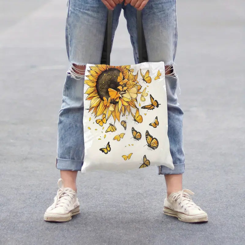 Sew n' Stash Tote Bag - Sunflower Butterflies