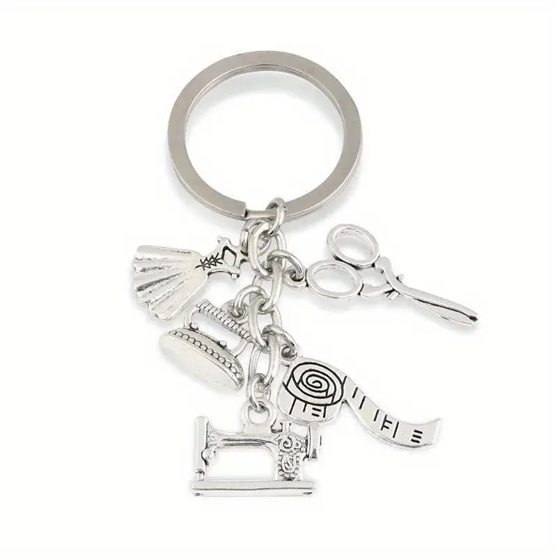 I Love to Sew Key Ring with Charms - Essential Notions