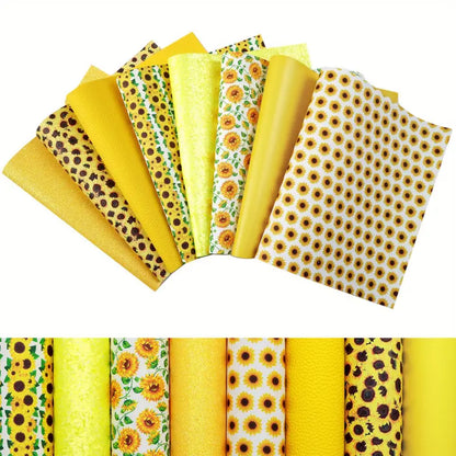 Faux Leather - Sunflower Daydream (8pc) (7.7" x 12.9")