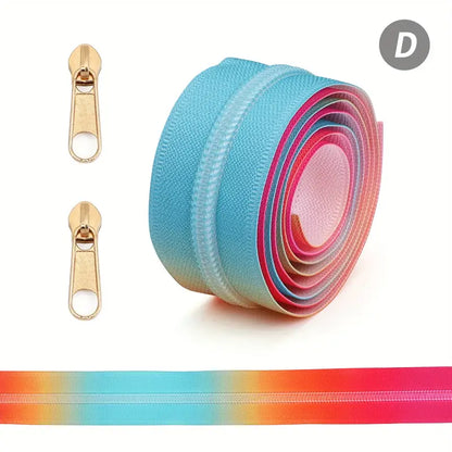 Zipper Set Nylon #5 - Rainbow Soiree (39" & BONUS 2 Pulls) - Essential Notions