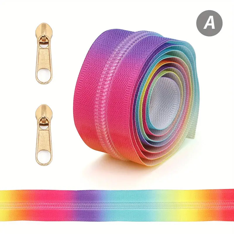 Zipper Set Nylon #5 - Rainbow Soiree (39" & BONUS 2 Pulls) - Essential Notions