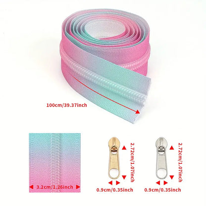 Zipper Set Nylon #5 - Rainbow Soiree (39" & BONUS 2 Pulls) - Essential Notions