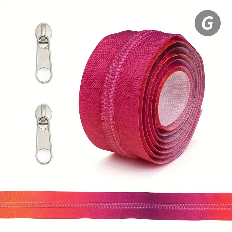 Zipper Set Nylon #5 - Rainbow Soiree (39" & BONUS 2 Pulls) - Essential Notions