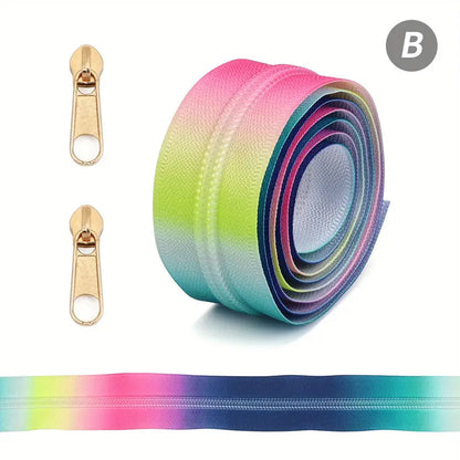 Zipper Set Nylon #5 - Rainbow Soiree (39" & BONUS 2 Pulls) - Essential Notions