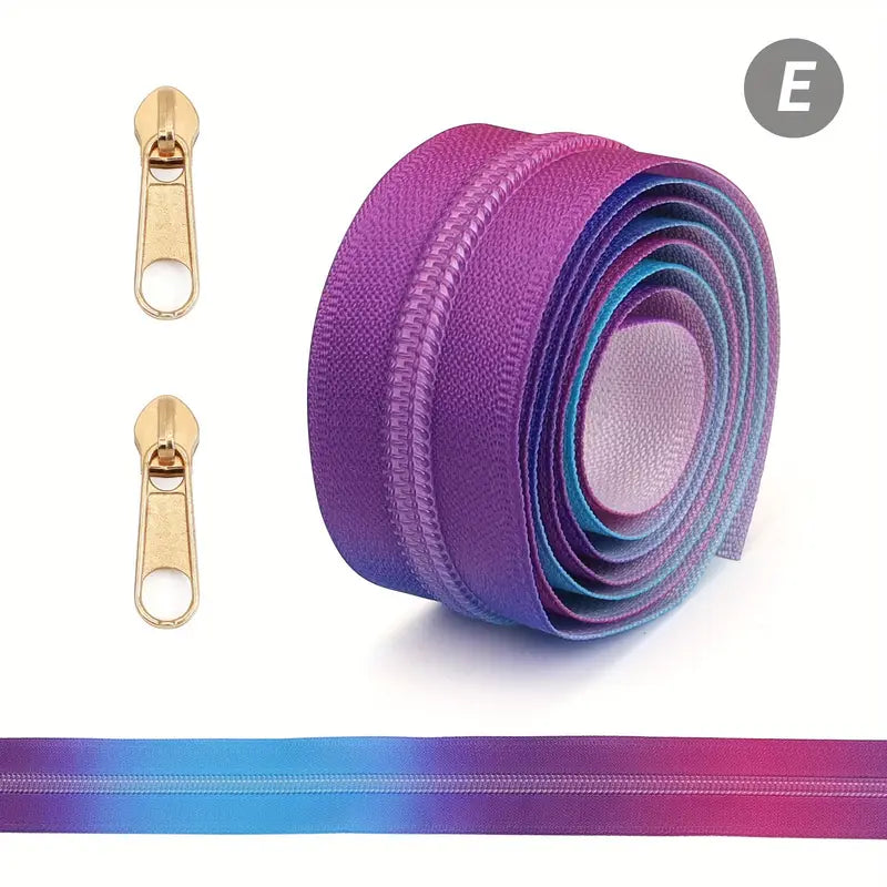 Zipper Set Nylon #5 - Rainbow Soiree (39" & BONUS 2 Pulls) - Essential Notions