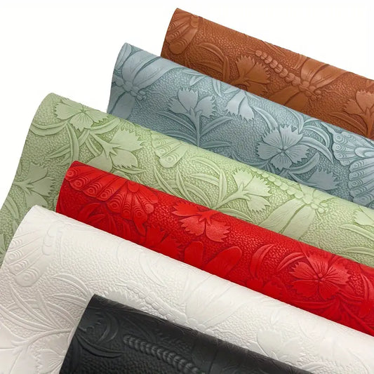 Faux Leather (Textured) Roll - Dragonfly & Butterfly (12" x 55")