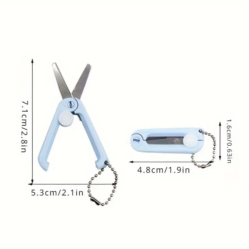 Portable Pop-Out Mini Scissors with Chain - Essential Notions