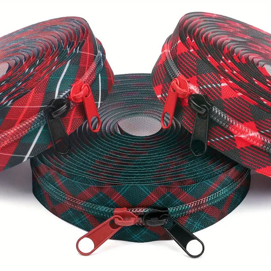 Zipper Set Nylon #5 - Tartan (4.9 Yards & BONUS 10 Pulls)