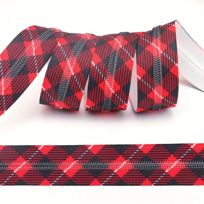 Zipper Set Nylon #5 - Tartan (4.9 Yards & BONUS 10 Pulls)