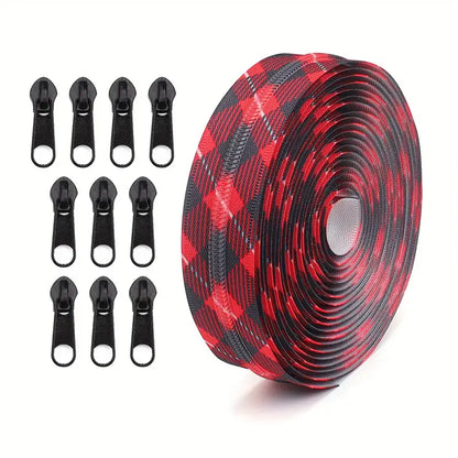 Zipper Set Nylon #5 - Tartan (4.9 Yards & BONUS 10 Pulls)