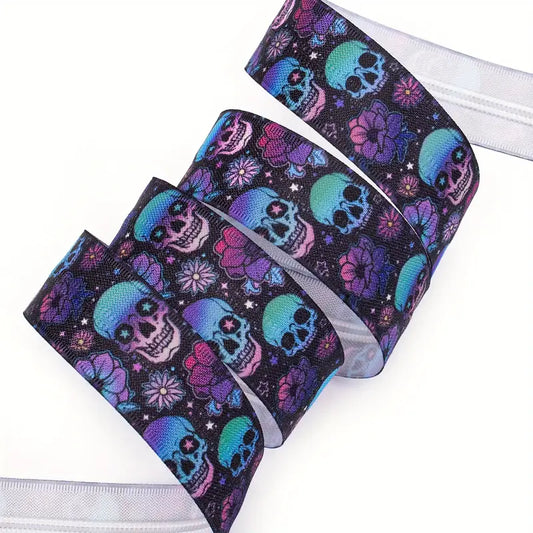 Zipper Set Nylon #5 - Gothic Skulls (4.9 Yards & BONUS 10 Pulls)