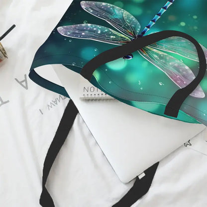 Sew n' Stash Tote Bag - Emerald Dragonfly