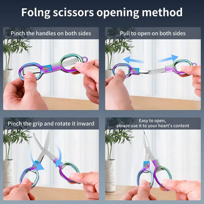 Premium Stainless Steel Folding Scissors - Essential Notions