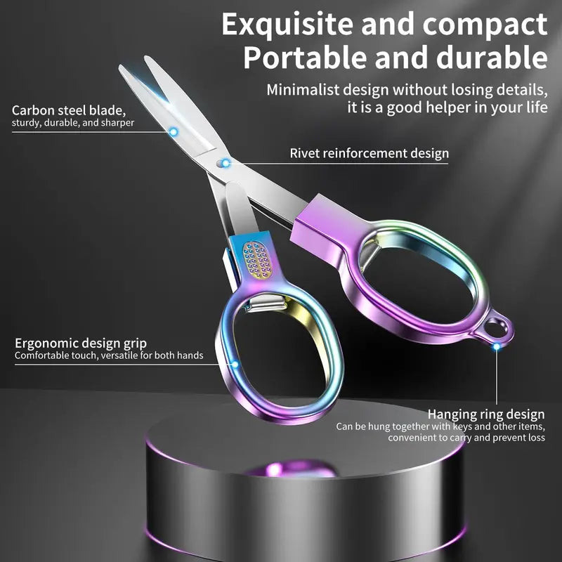 Premium Stainless Steel Folding Scissors - Essential Notions