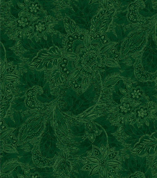 Shadows Jacquard Forest Green 118" Wideback - Oasis