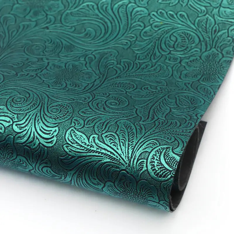 Faux Leather (Textured) Roll - Floral Swirl (12" x 55")