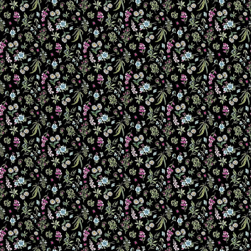 From Paris With Love - Small Floral in Black Multi - Deborah Edwards - Northcott (Pre-order: Oct 2024)