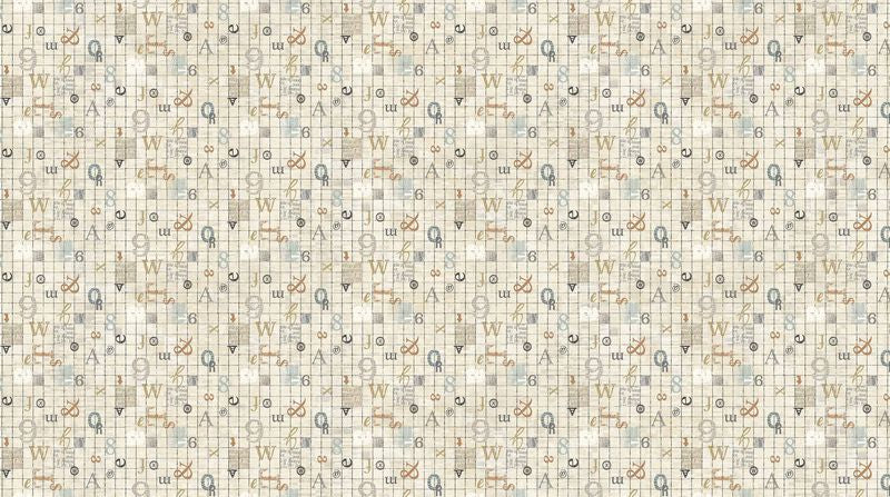 My Type - Grid in Cream Multi - Nina Djuric - Northcott (Pre-order: Nov 2024)