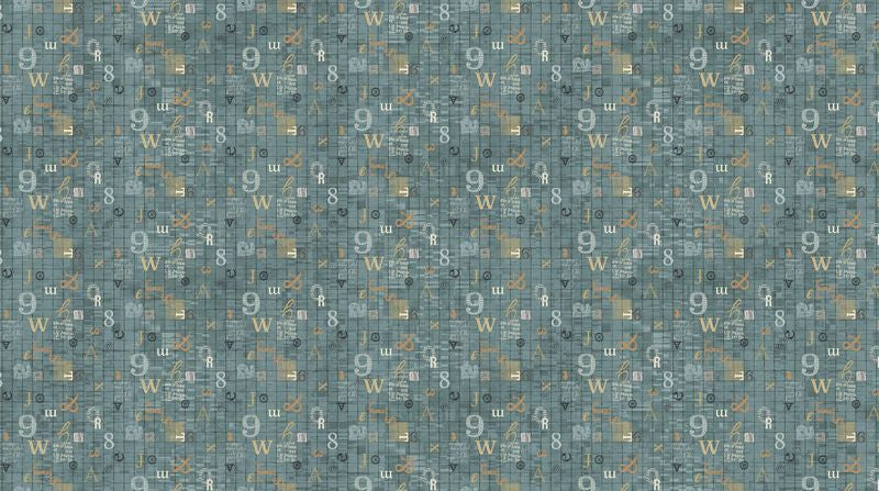 My Type - Grid in Dark Teal Multi - Nina Djuric - Northcott