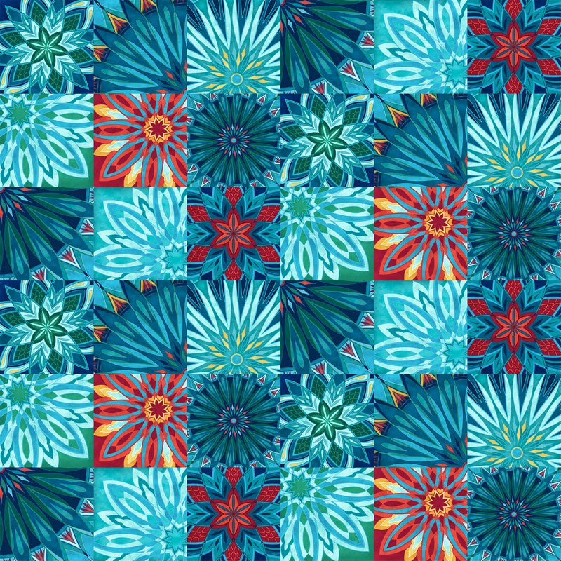 Nativity -  Ornament Blocks in Light Teal Multi - Alison McGarrigle - Northcott (Pre-order: June 2025)