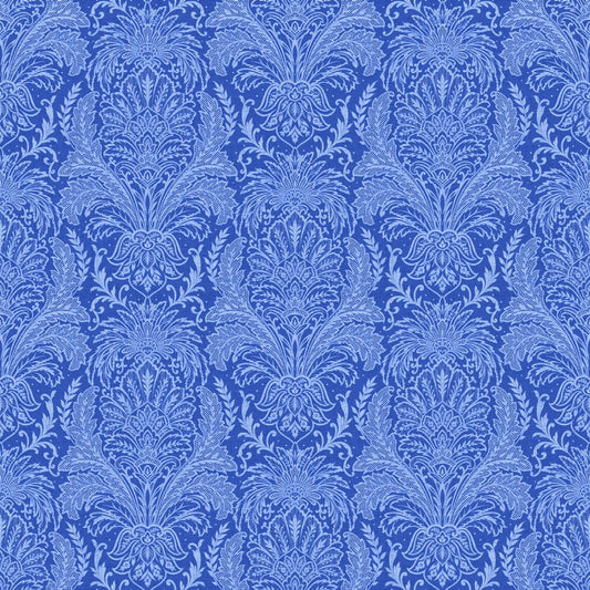 Delft Dynasty - Damask in Medium Blue - Northcott (Pre-order: Sept 2025)