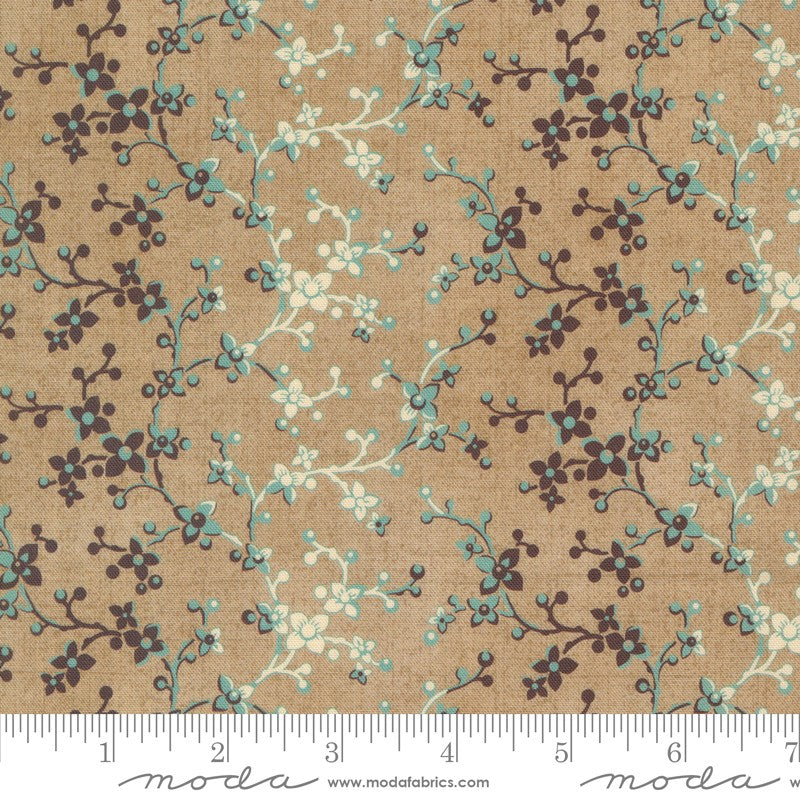 Lydia's Lace - 31682-13 in Toast/Aqua - Betsy Chutchian - Moda