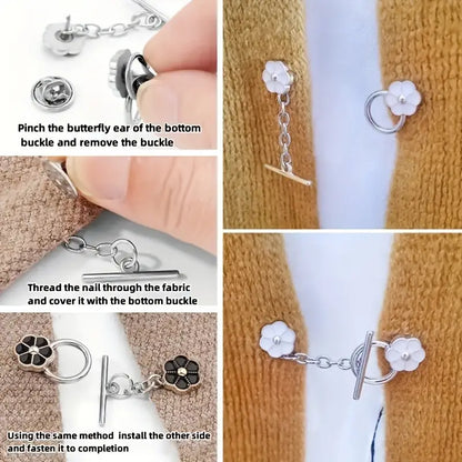 No-Sew Metal Brooch Fasteners (1 Pair)