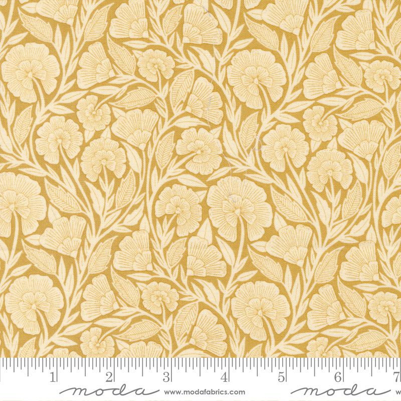 Flower Press - 3302-31 in Gold - Katharine Watson - Moda