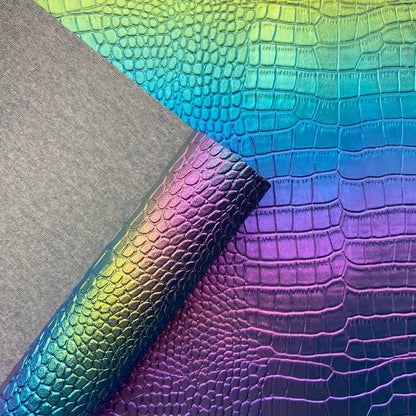 Faux Leather (Textured) Roll - Iridescent Crocodile (12" x 54") - Essential Notions