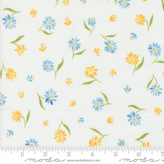 Sunshine & Blue Skies - Ditsy Daisy in Cloud - Create Joy Project - Moda