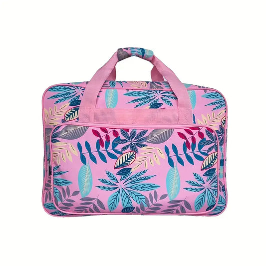 Sewing Machine Travel Bag - Pink Leaf Multi