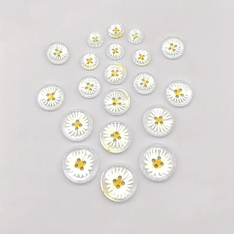 Daisy Buttons 4 Hole (0.4" to 1.2") 10pc