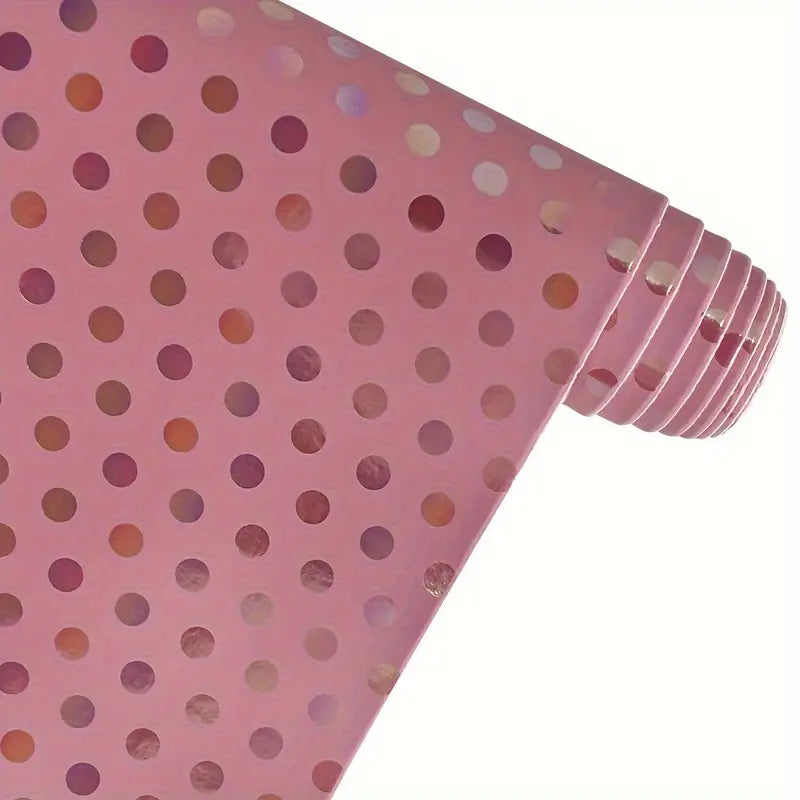 Faux Leather - Polka Dot Holographic (11 Colours) (12" x 54")