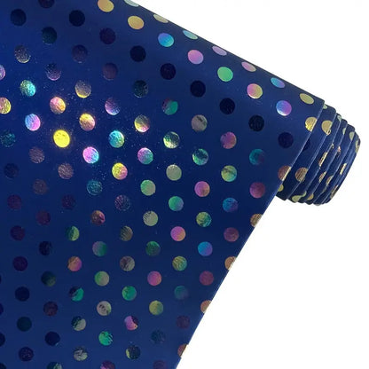 Faux Leather - Polka Dot Holographic (11 Colours) (12" x 54")