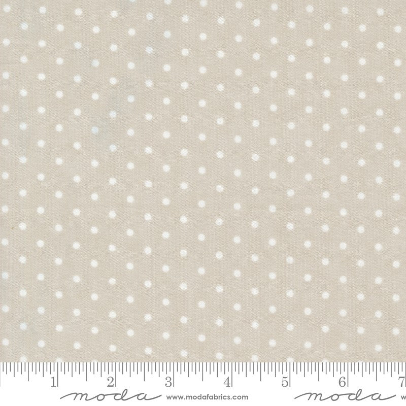 Favorite Vintage Linens - Perfect Dots in Silver - 3 Sisters - Moda